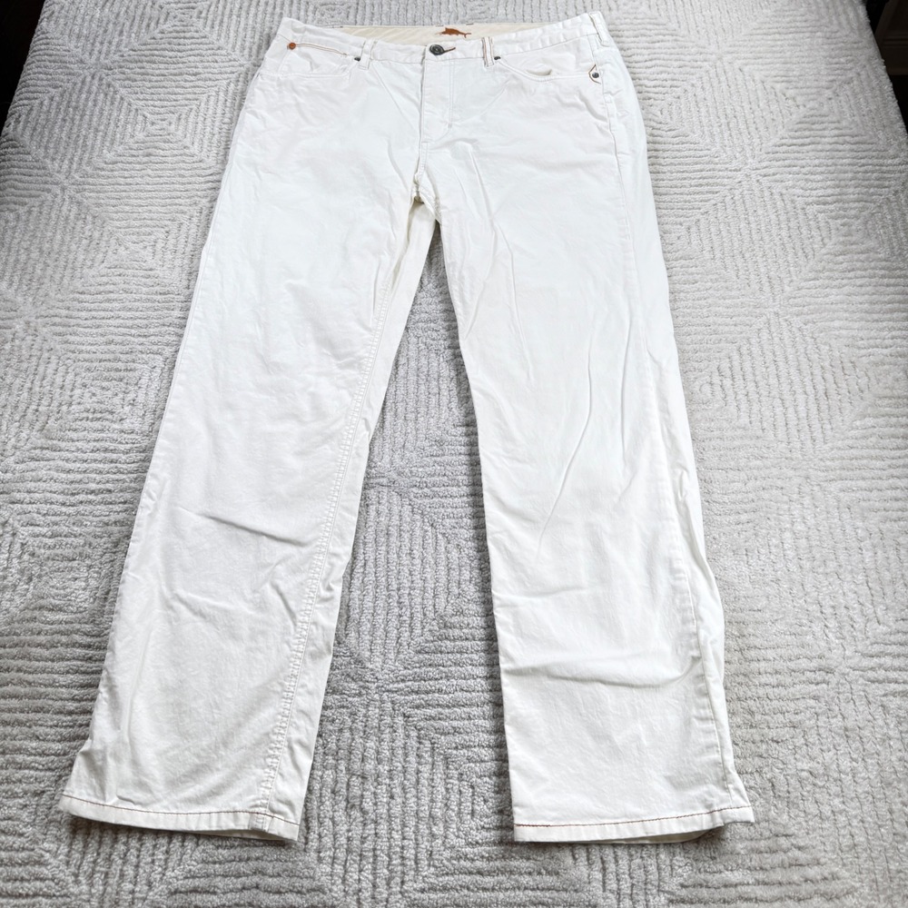 Tommy Bahama Jeans Mens 36x32 Authentic White Straight Cotton Stretch Resort